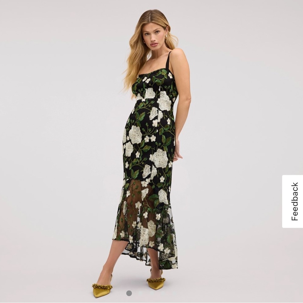 Sam Edelman Floral Embroidery Midi Dress